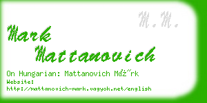 mark mattanovich business card